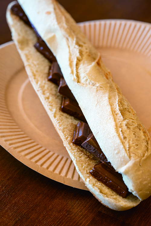 Chocolate Bread Hot Bagette with Chocolate Bar